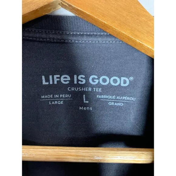Life Is Good Mens Crusher Tee Large Black Comeback Stronger Then Setback - Picture 4 of 6